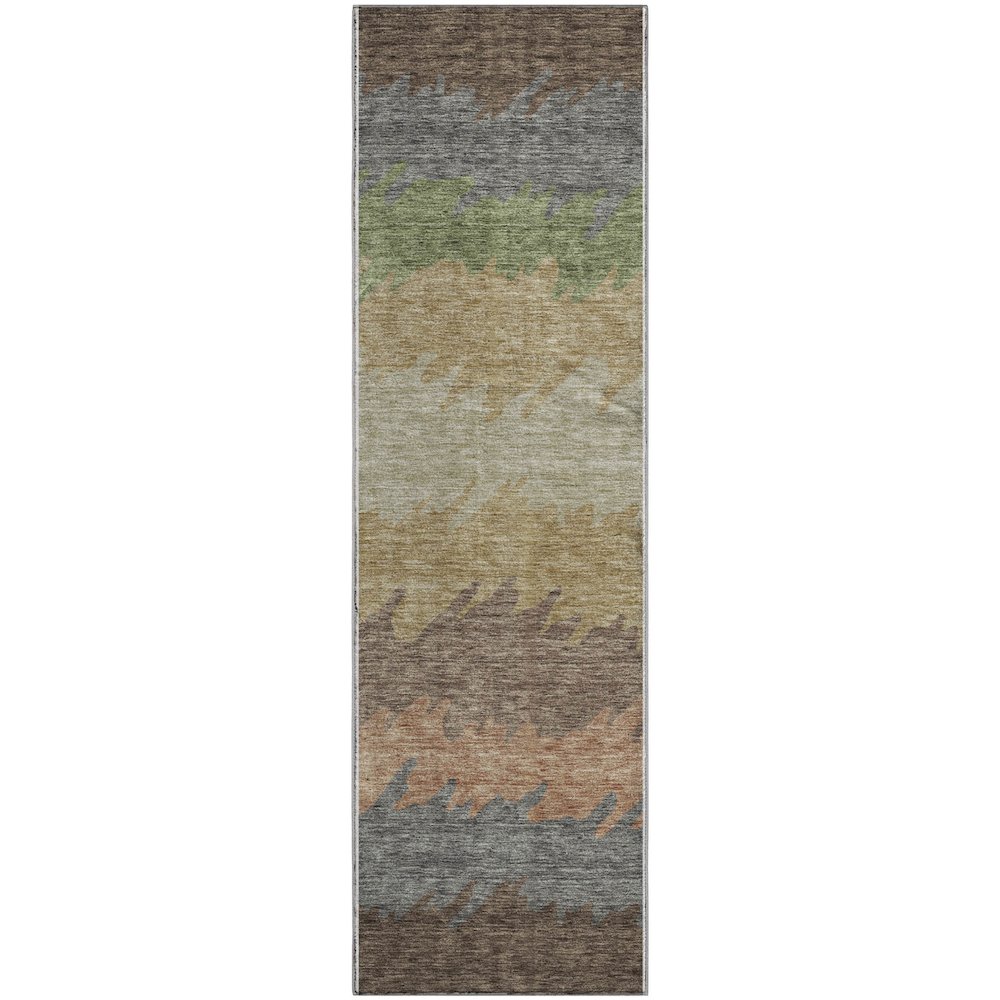 Premium Machine Washable Mayfield AMF736 Chocolate 2'3" x 7'6" Runner Rug. Picture 1