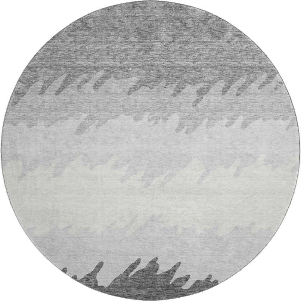 Premium Machine Washable Mayfield AMF736 Gray 8' x 8' Round Rug. Picture 1