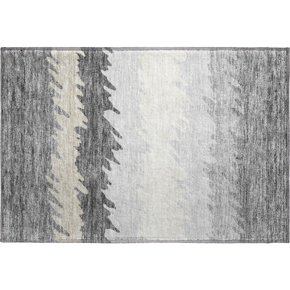 Premium Machine Washable Mayfield AMF736 Gray 1'8" x 2'6" Rug. Picture 1