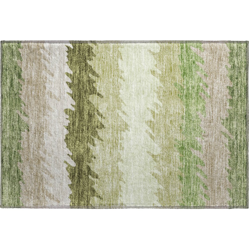 Premium Machine Washable Mayfield AMF736 Green 1'8" x 2'6" Rug. Picture 1