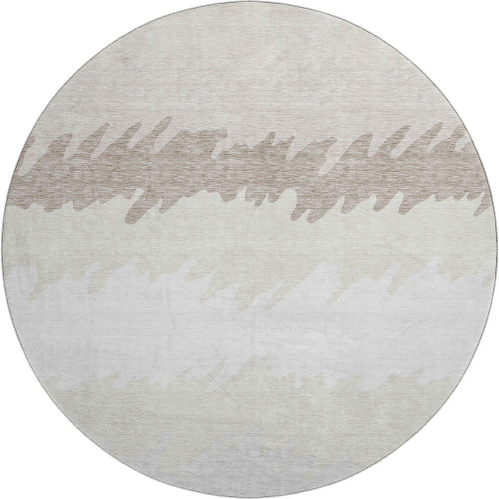 Premium Machine Washable Mayfield AMF736 Ivory 8' x 8' Round Rug. Picture 1