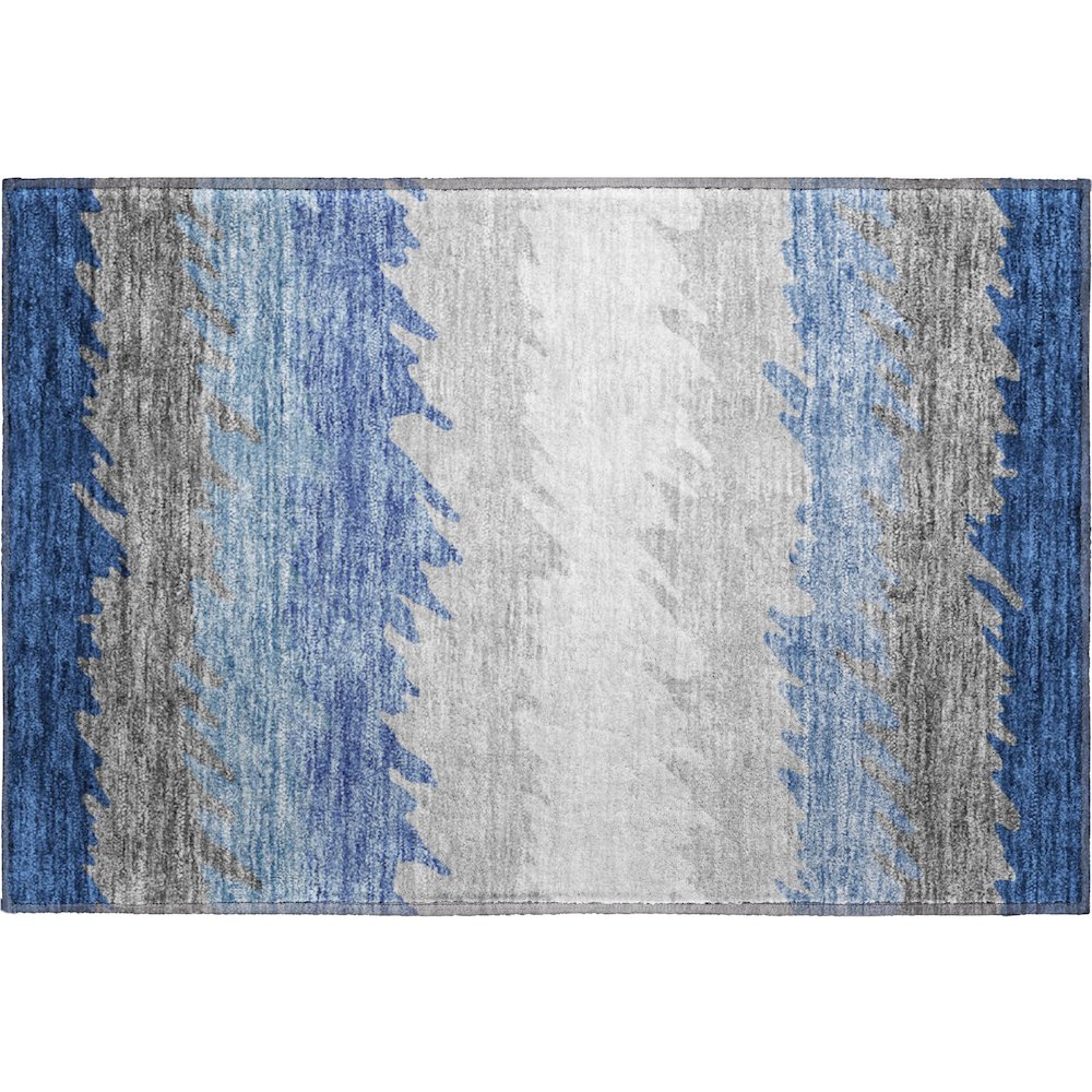 Premium Machine Washable Mayfield AMF736 Navy 1'8" x 2'6" Rug. Picture 1