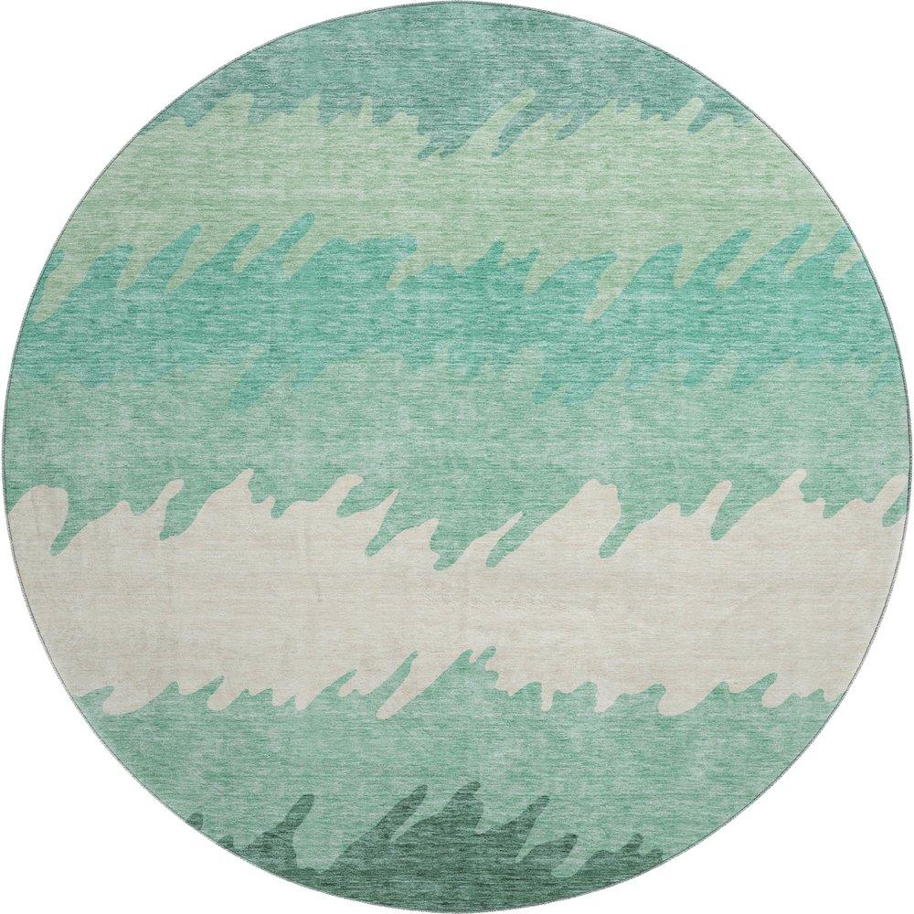 Premium Machine Washable Mayfield AMF736 Sage 8' x 8' Round Rug. Picture 1