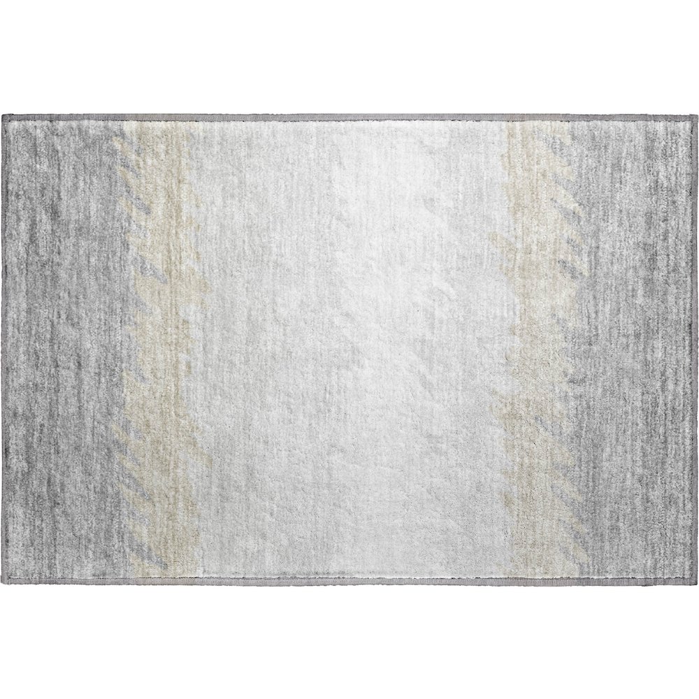 Premium Machine Washable Mayfield AMF736 Silver 1'8" x 2'6" Rug. Picture 1