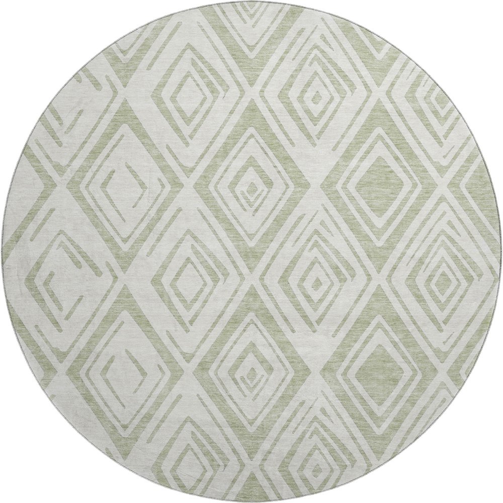 Premium Machine Washable Mayfield AMF737 Aloe 8' x 8' Round Rug. Picture 1