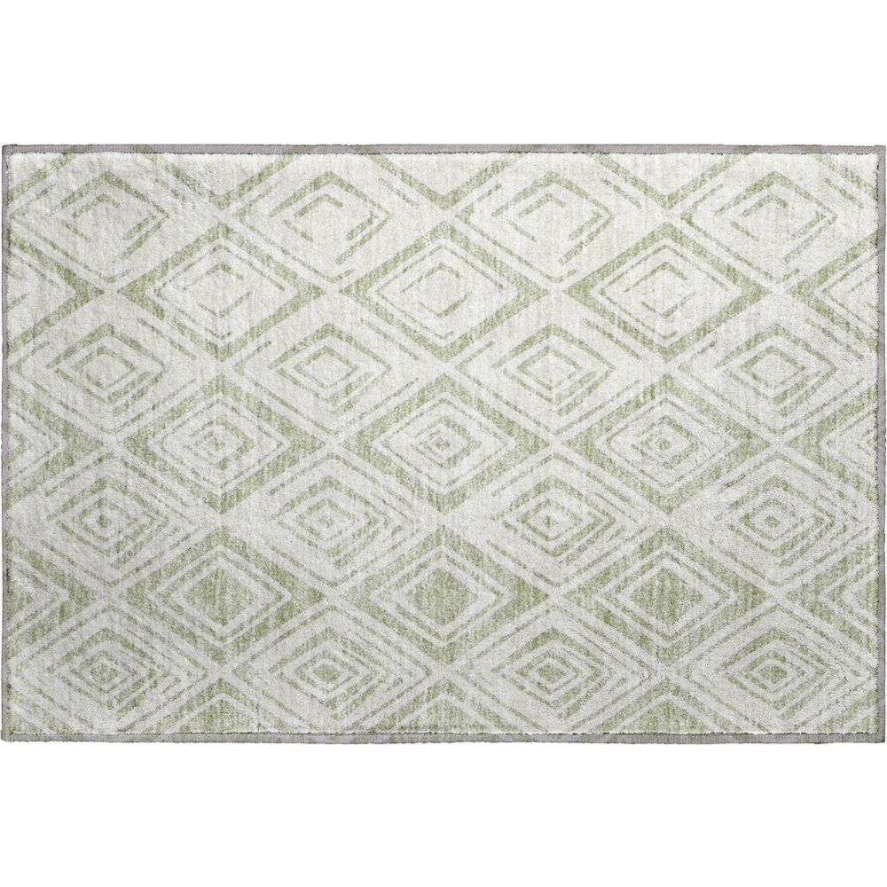 Premium Machine Washable Mayfield AMF737 Aloe 1'8" x 2'6" Rug. Picture 1