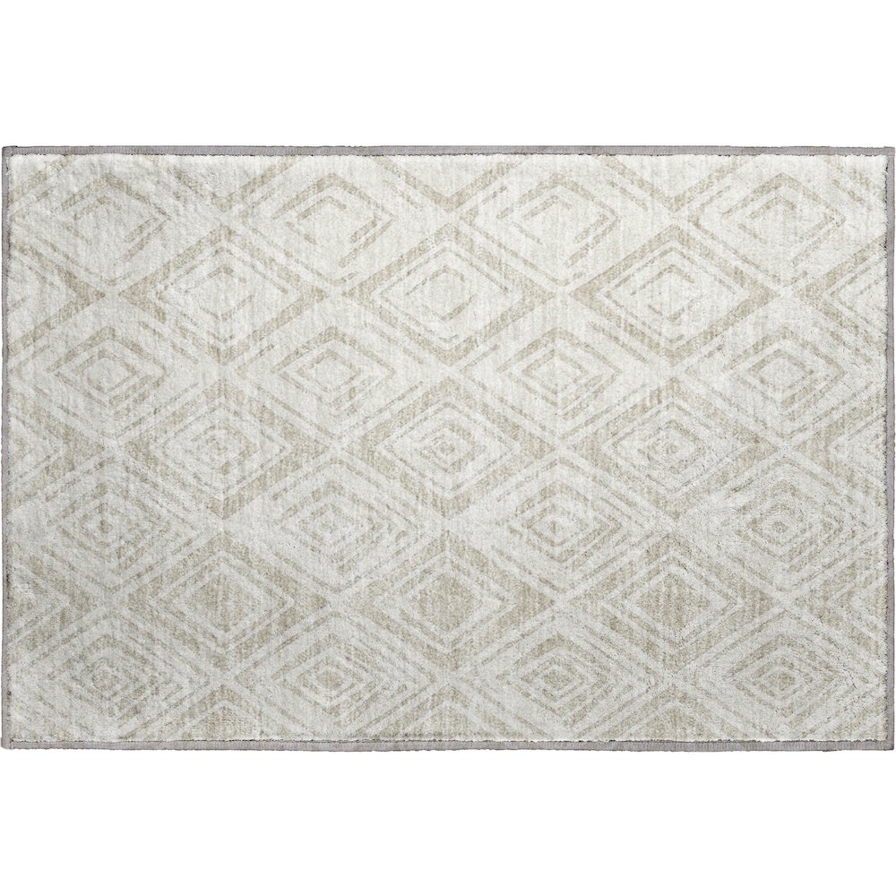 Premium Machine Washable Mayfield AMF737 Beige 1'8" x 2'6" Rug. Picture 1