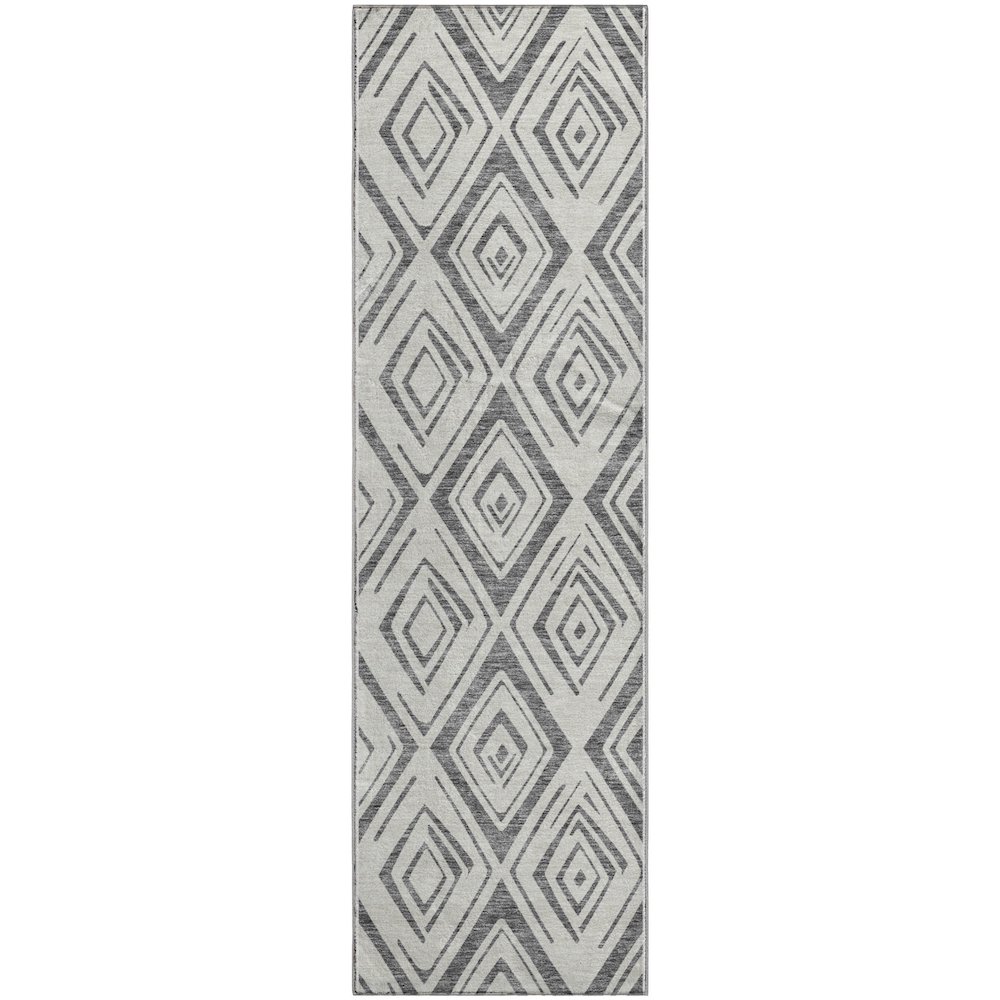 Premium Machine Washable Mayfield AMF737 Gray 2'3" x 7'6" Runner Rug. Picture 1