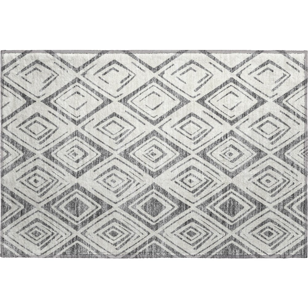 Premium Machine Washable Mayfield AMF737 Gray 1'8" x 2'6" Rug. Picture 1