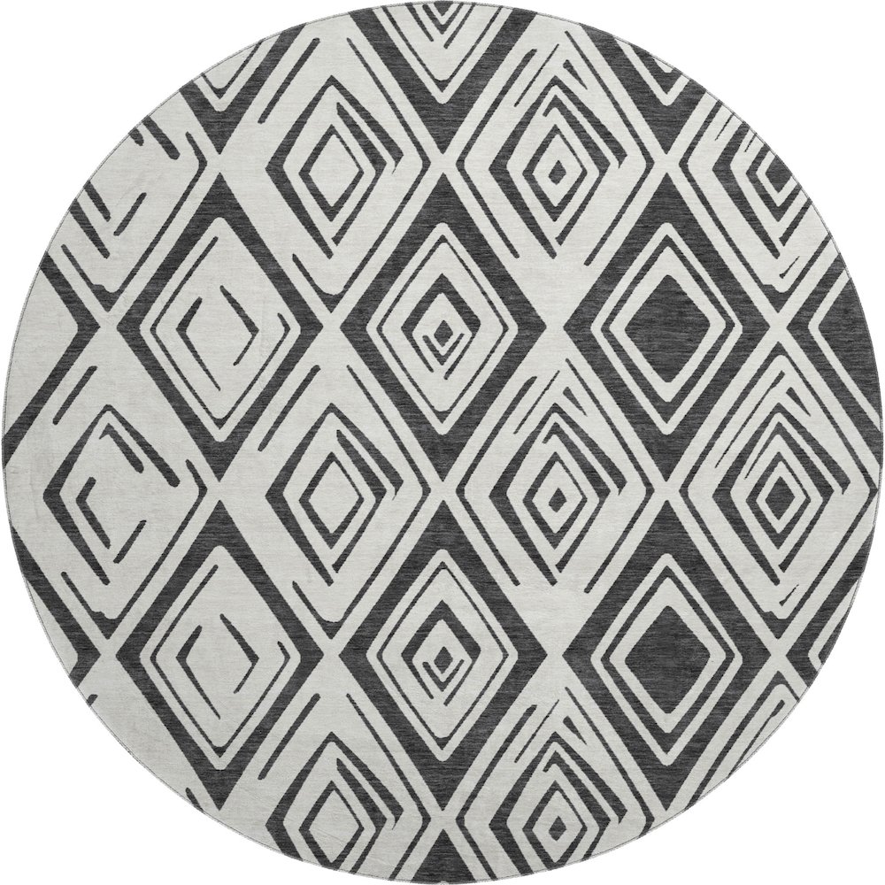 Premium Machine Washable Mayfield AMF737 Ivory 8' x 8' Round Rug. Picture 1