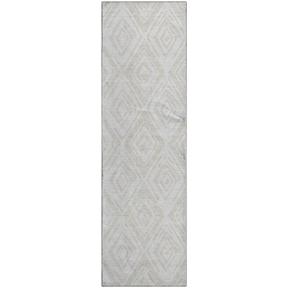 Premium Machine Washable Mayfield AMF737 Pearl 2'3" x 7'6" Runner Rug. Picture 1