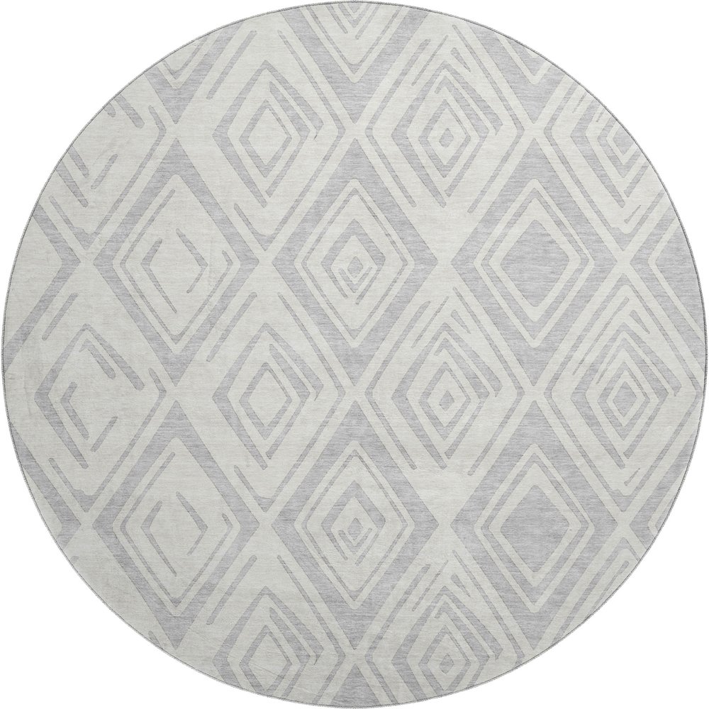 Premium Machine Washable Mayfield AMF737 Pewter 8' x 8' Round Rug. Picture 1