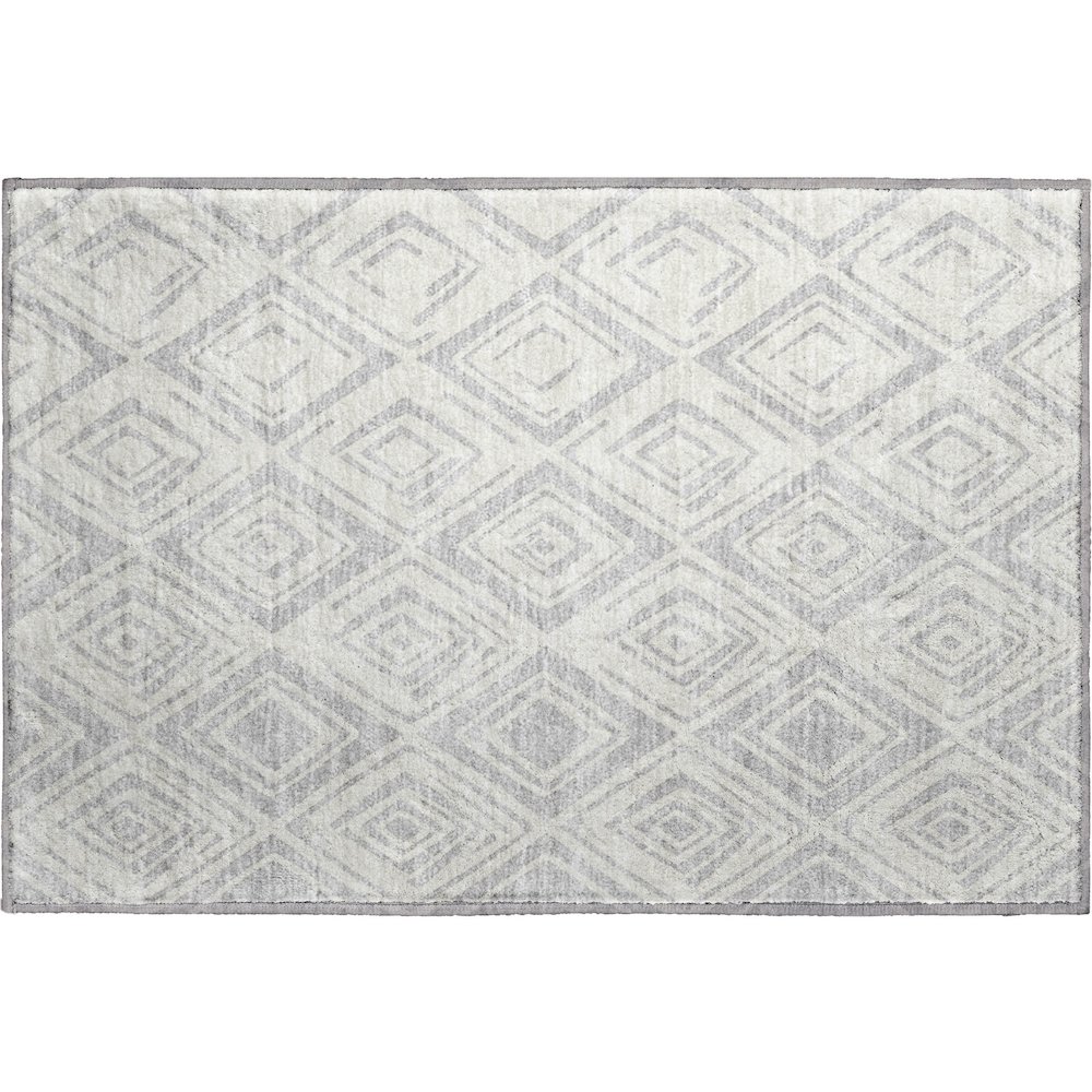 Premium Machine Washable Mayfield AMF737 Pewter 1'8" x 2'6" Rug. Picture 1
