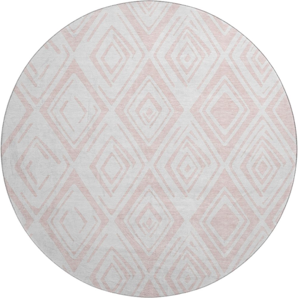 Premium Machine Washable Mayfield AMF737 Pink 8' x 8' Round Rug. Picture 1