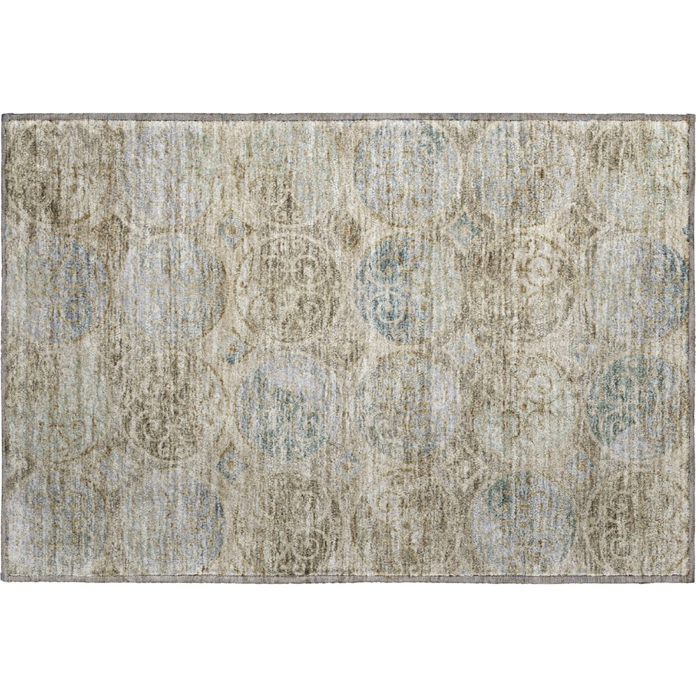 Premium Machine Washable Mayfield AMF738 Beige 1'8" x 2'6" Rug. Picture 1
