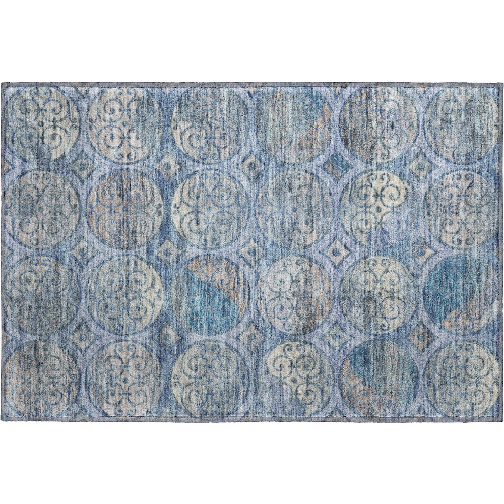 Premium Machine Washable Mayfield AMF738 Blue 1'8" x 2'6" Rug. Picture 1