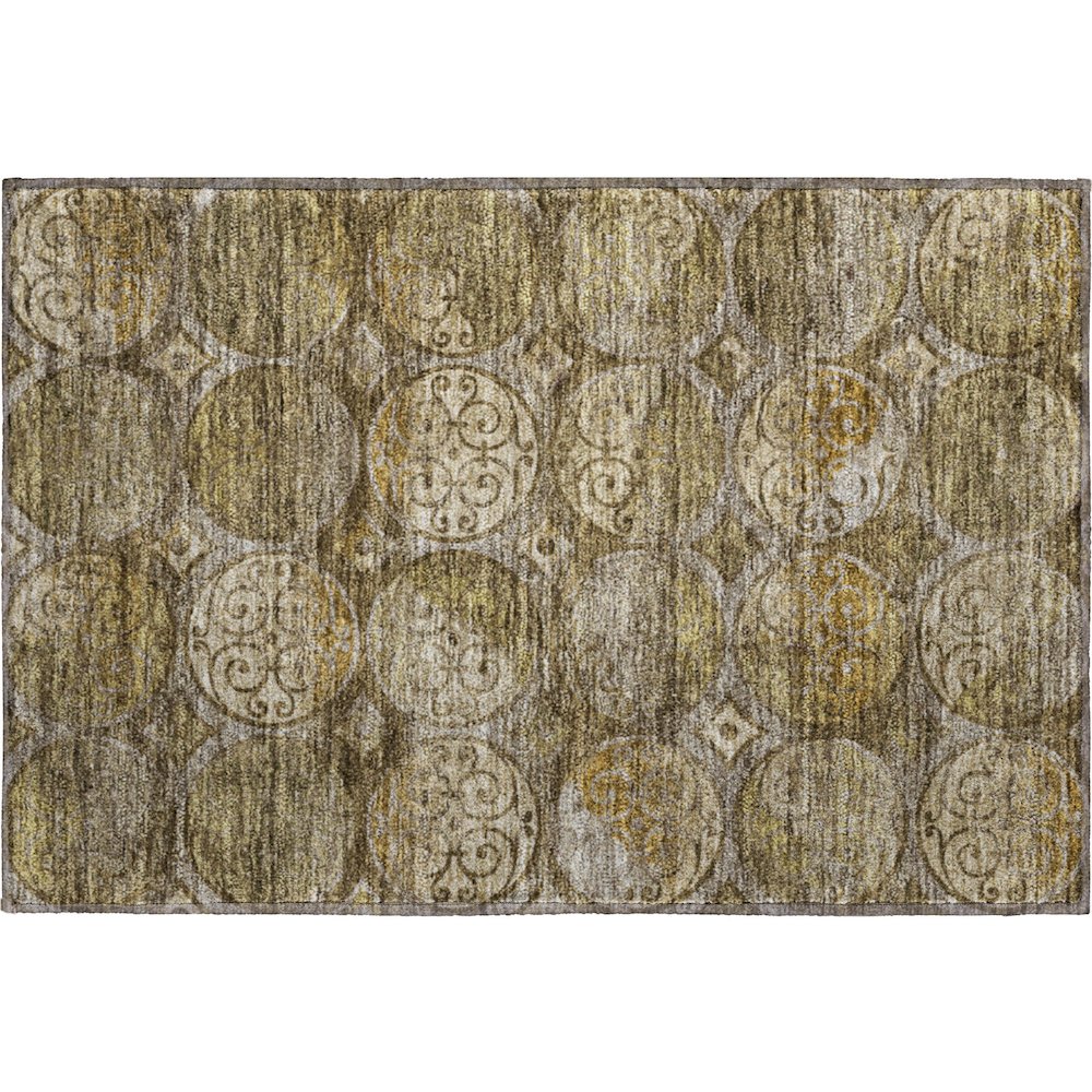 Premium Machine Washable Mayfield AMF738 Brown 1'8" x 2'6" Rug. Picture 1