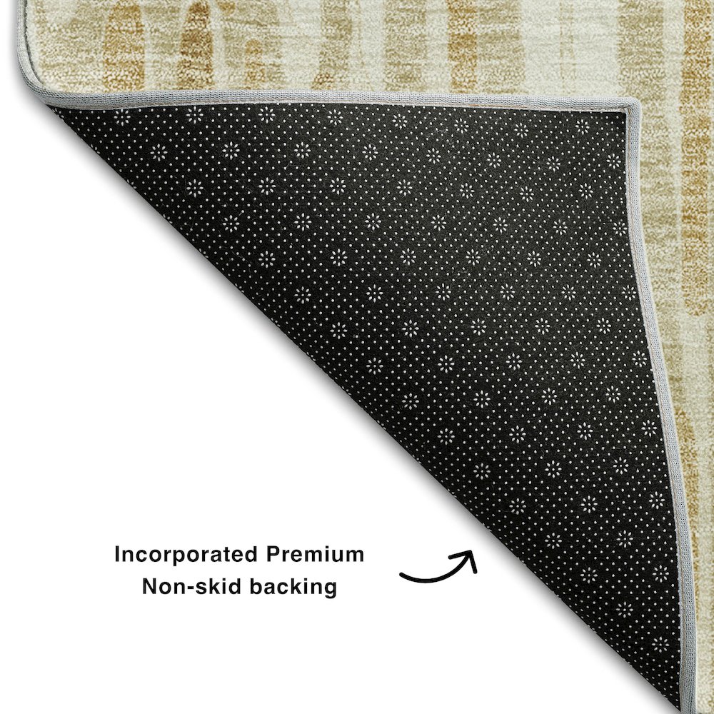 Premium Machine Washable Mayfield AMF739 Gold 1'8" x 2'6" Rug. Picture 2