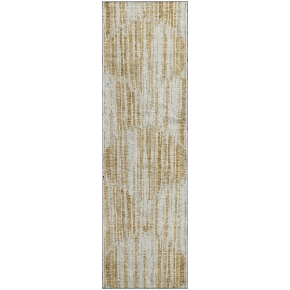 Premium Machine Washable Mayfield AMF739 Gold 2'3" x 7'6" Runner Rug. Picture 1