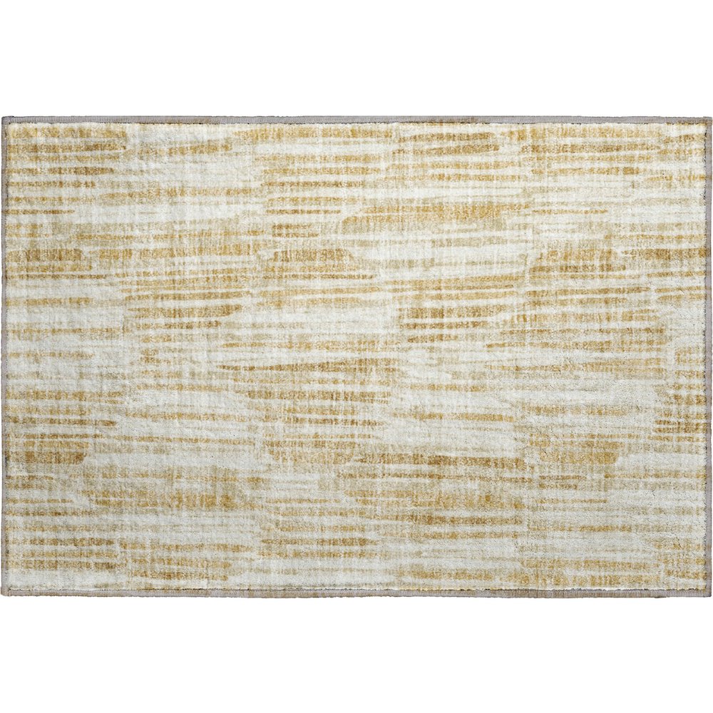 Premium Machine Washable Mayfield AMF739 Gold 1'8" x 2'6" Rug. Picture 1