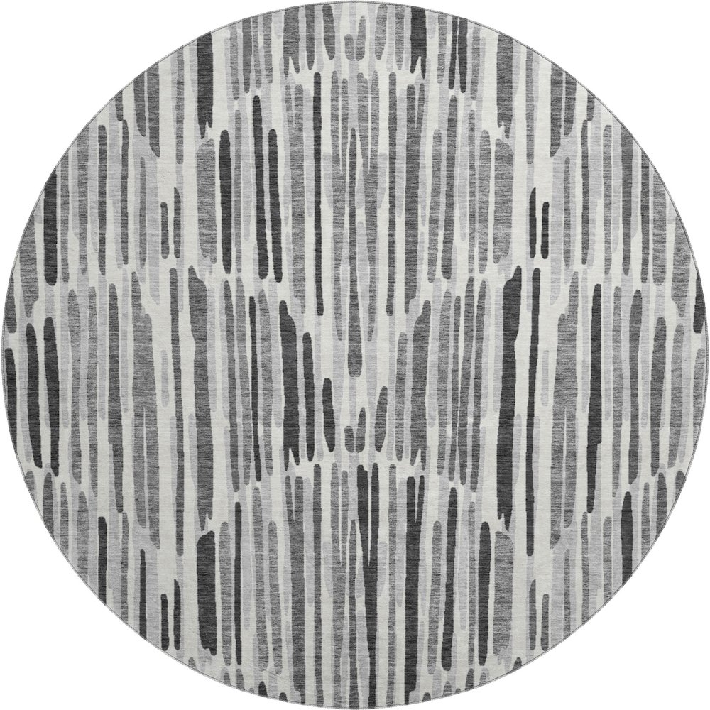 Premium Machine Washable Mayfield AMF739 Gray 8' x 8' Round Rug. Picture 1