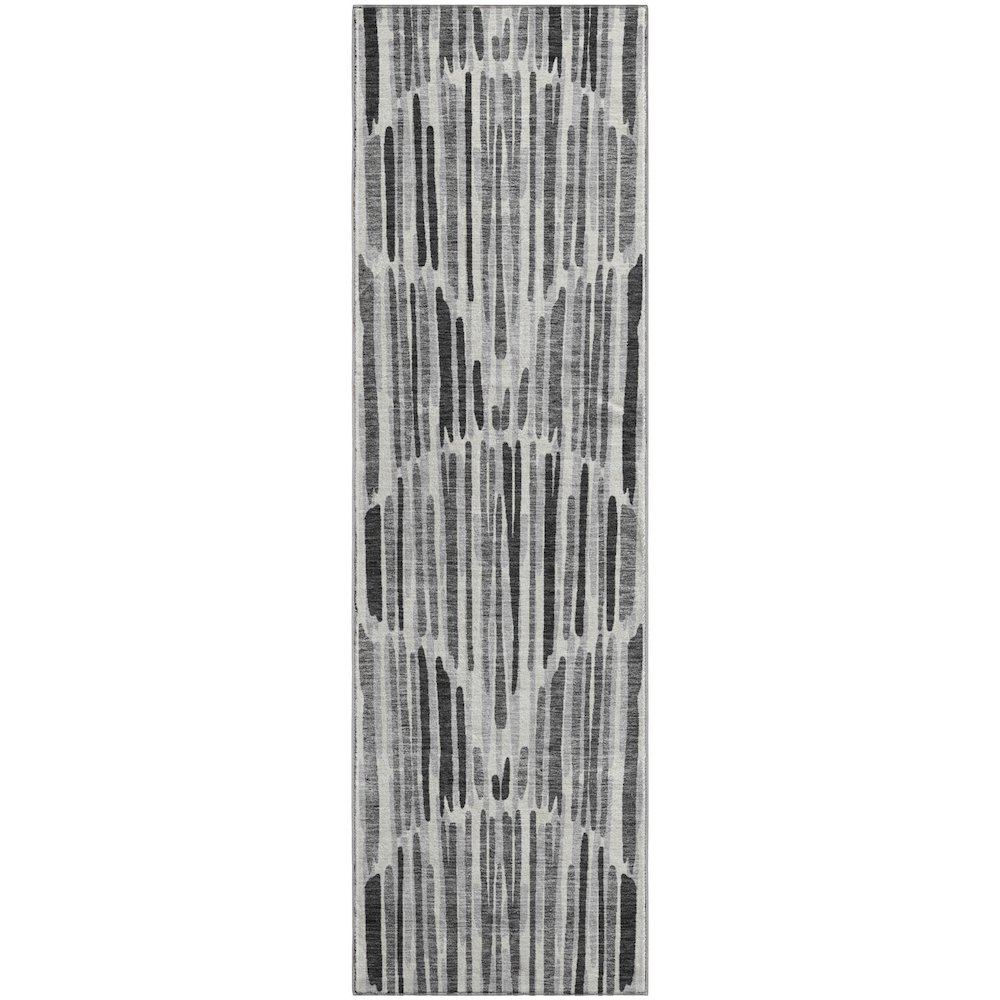 Premium Machine Washable Mayfield AMF739 Gray 2'3" x 7'6" Runner Rug. Picture 1
