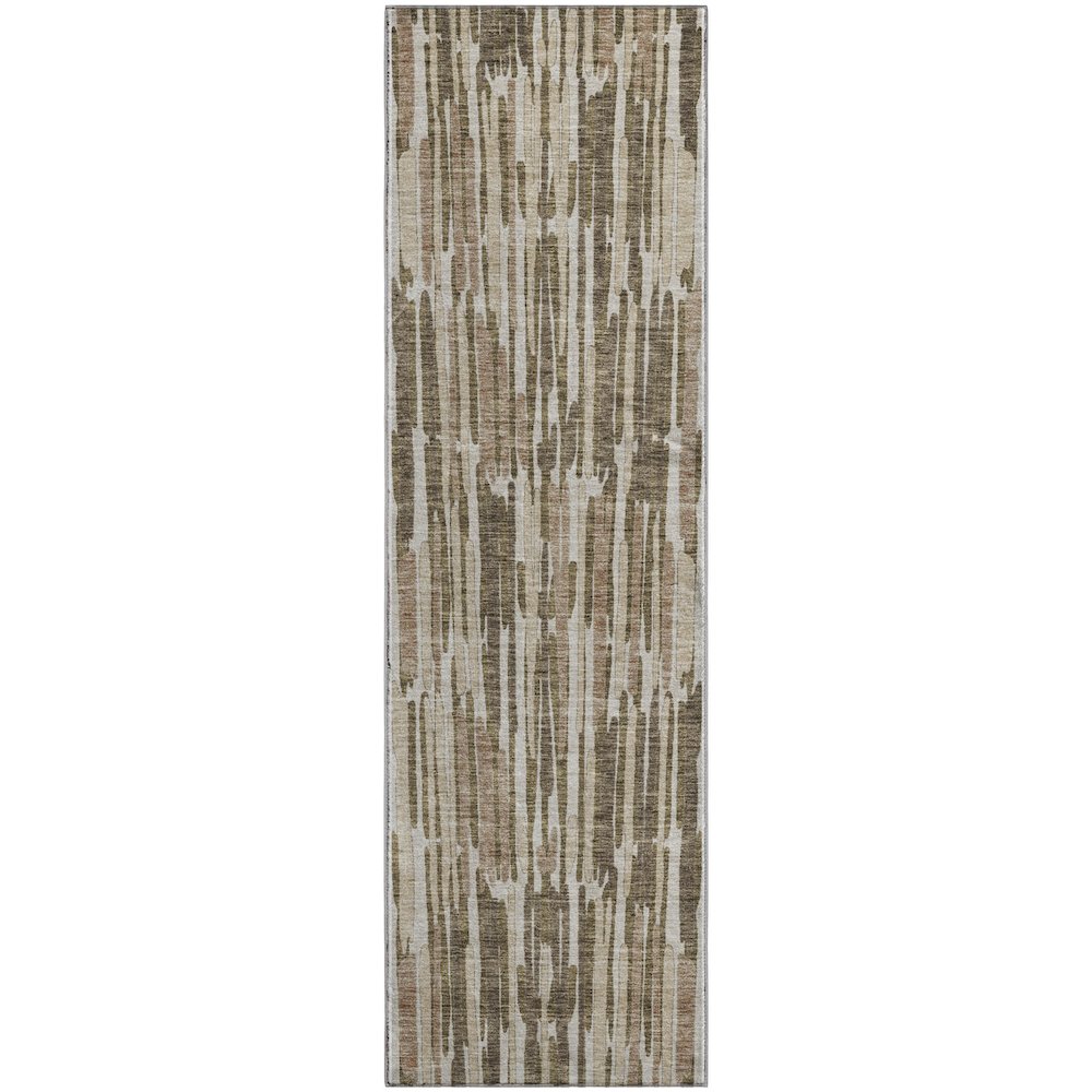 Premium Machine Washable Mayfield AMF739 Mocha 2'3" x 7'6" Runner Rug. Picture 1