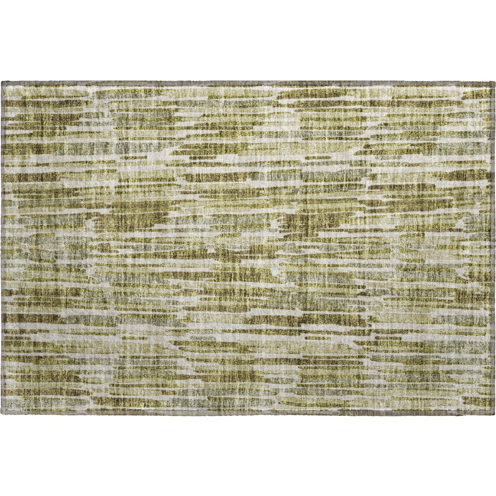 Premium Machine Washable Mayfield AMF739 Olive 1'8" x 2'6" Rug. Picture 1