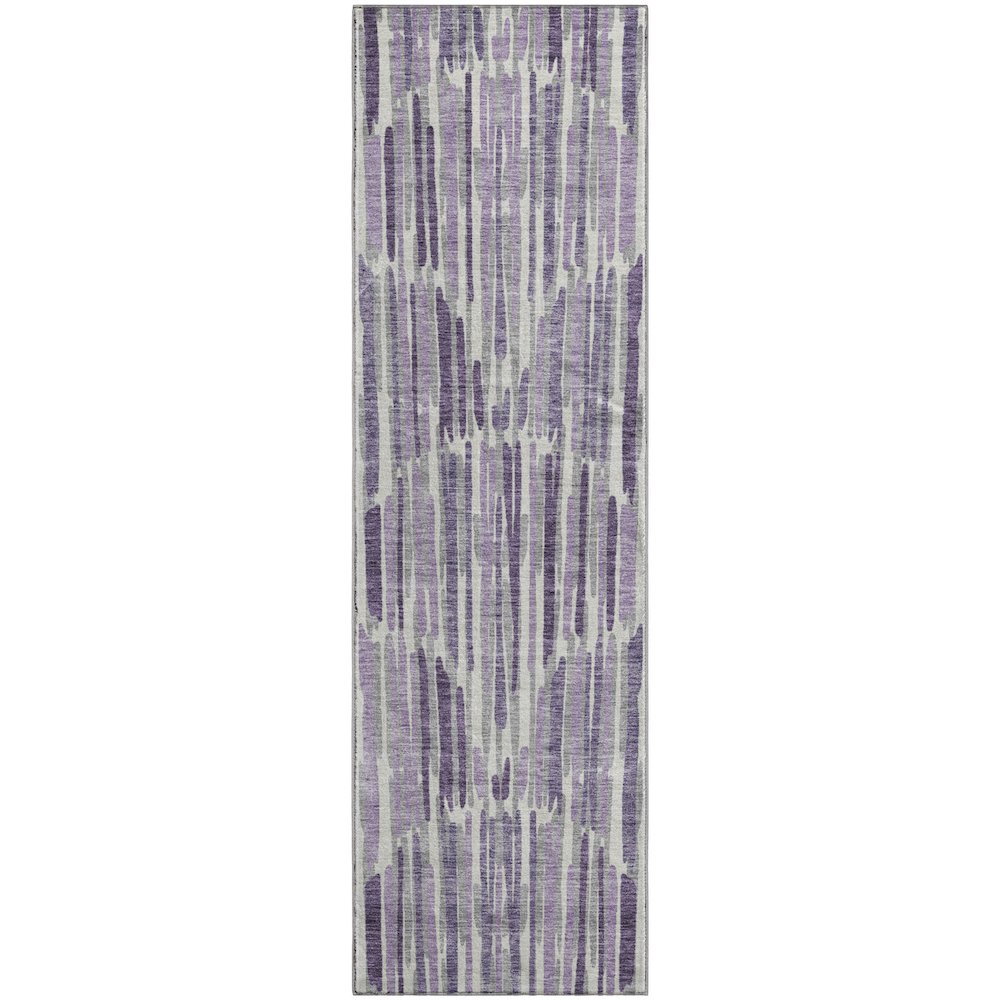 Premium Machine Washable Mayfield AMF739 Purple 2'3" x 7'6" Runner Rug. Picture 1