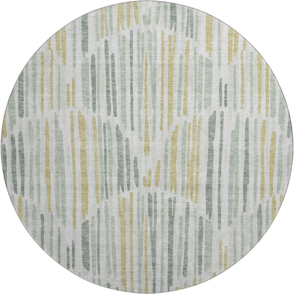 Premium Machine Washable Mayfield AMF739 Sage 8' x 8' Round Rug. Picture 1