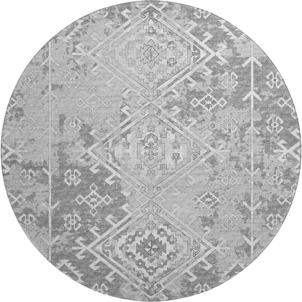 Premium Machine Washable Mayfield  Ash 8' x 8' Round Rug. Picture 1