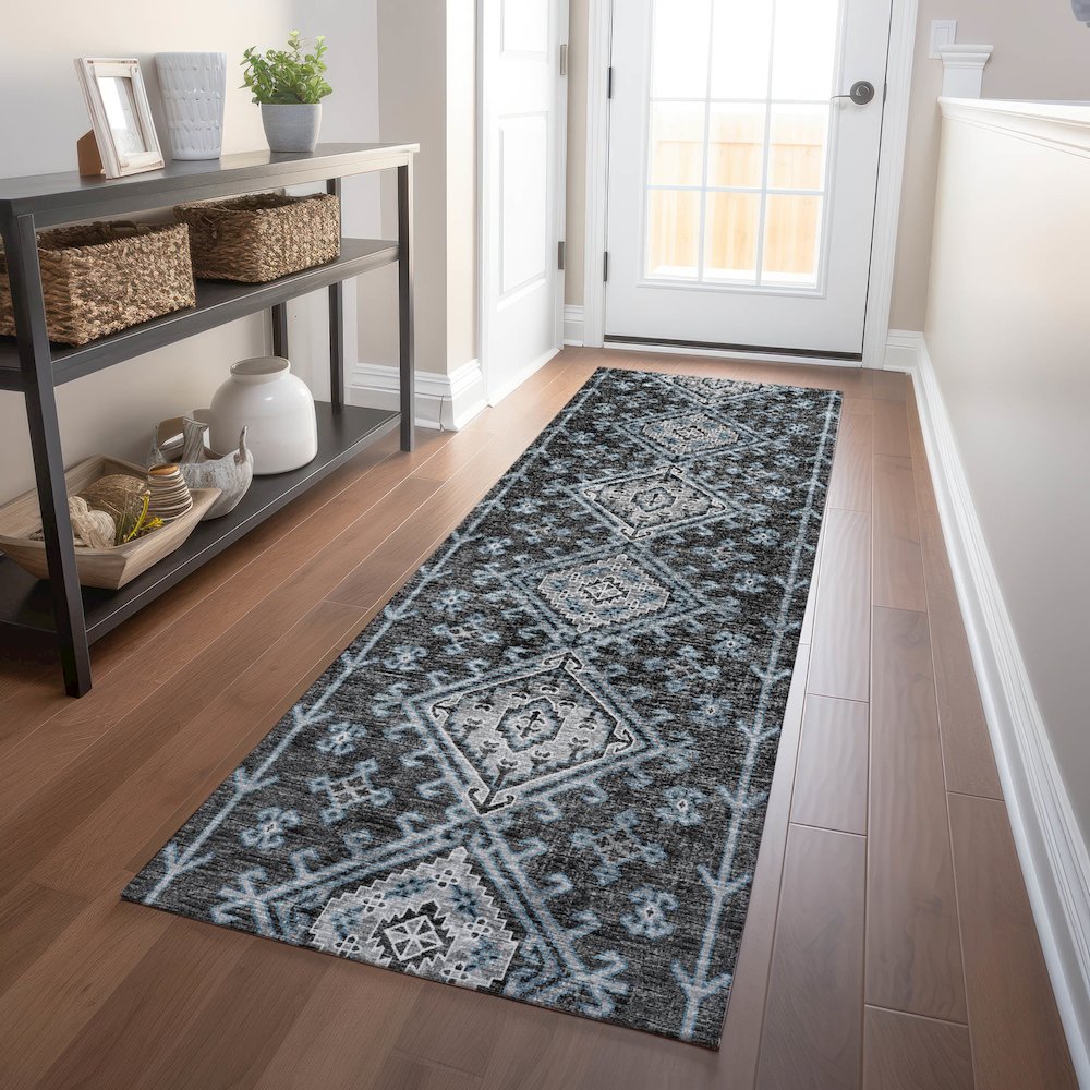 Premium Machine Washable Mayfield  Shadow 2'3" x 7'6" Runner Rug. Picture 5
