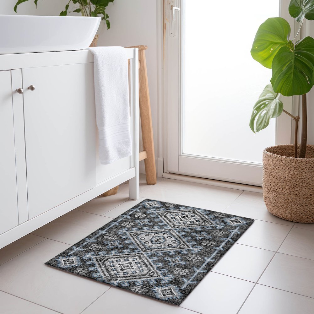 Premium Machine Washable Mayfield  Shadow 1'8" x 2'6" Rug. Picture 5