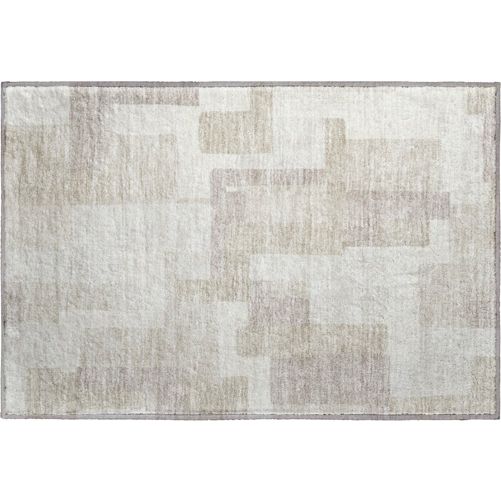 Premium Machine Washable Mayfield AMF740 Beige 1'8" x 2'6" Rug. Picture 1