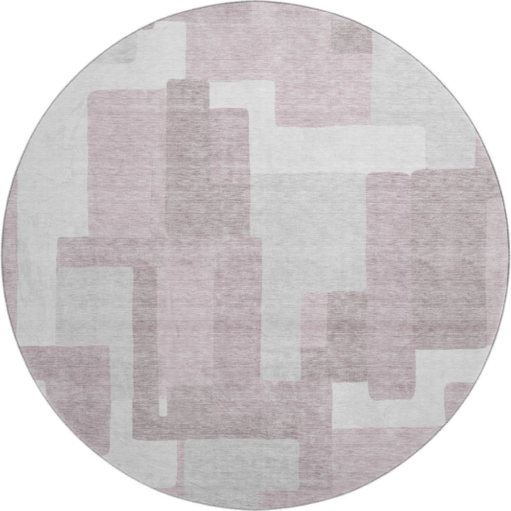Premium Machine Washable Mayfield AMF740 Blush 8' x 8' Round Rug. Picture 1