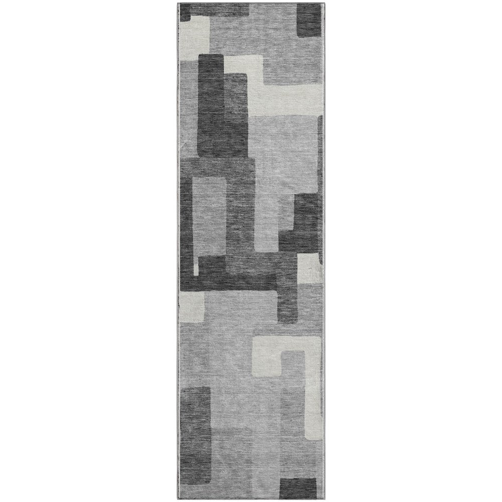 Premium Machine Washable Mayfield AMF740 Gray 2'3" x 7'6" Runner Rug. Picture 1