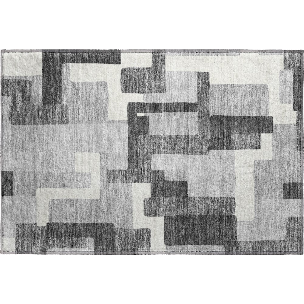 Premium Machine Washable Mayfield AMF740 Gray 1'8" x 2'6" Rug. Picture 1