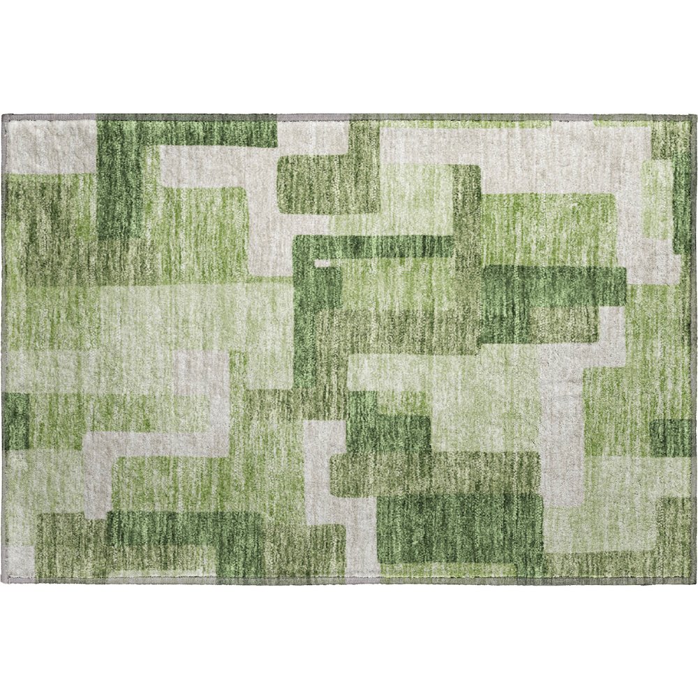 Premium Machine Washable Mayfield AMF740 Green 1'8" x 2'6" Rug. Picture 1