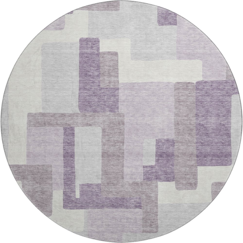 Premium Machine Washable Mayfield AMF740 Lavender 8' x 8' Round Rug. Picture 1