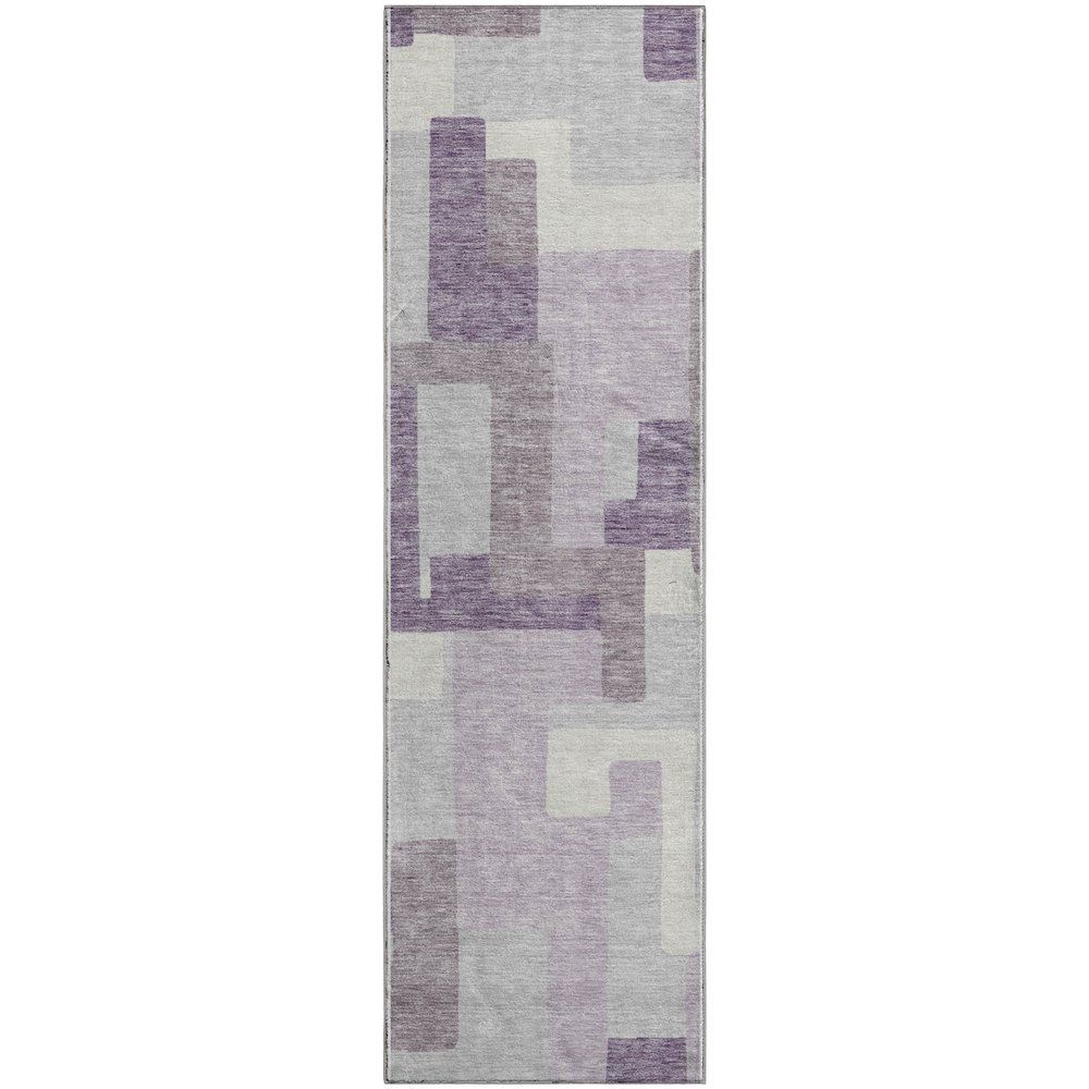Premium Machine Washable Mayfield AMF740 Lavender 2'3" x 7'6" Runner Rug. Picture 1
