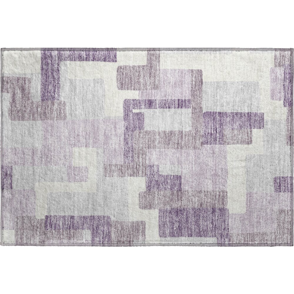 Premium Machine Washable Mayfield AMF740 Lavender 1'8" x 2'6" Rug. Picture 1