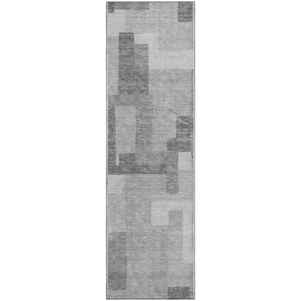 Premium Machine Washable Mayfield AMF740 Silver 2'3" x 7'6" Runner Rug. Picture 1