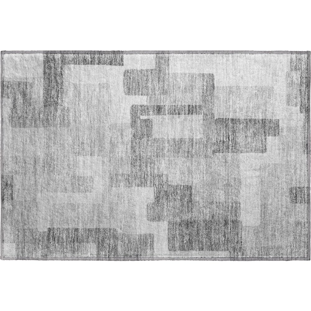 Premium Machine Washable Mayfield AMF740 Silver 1'8" x 2'6" Rug. Picture 1