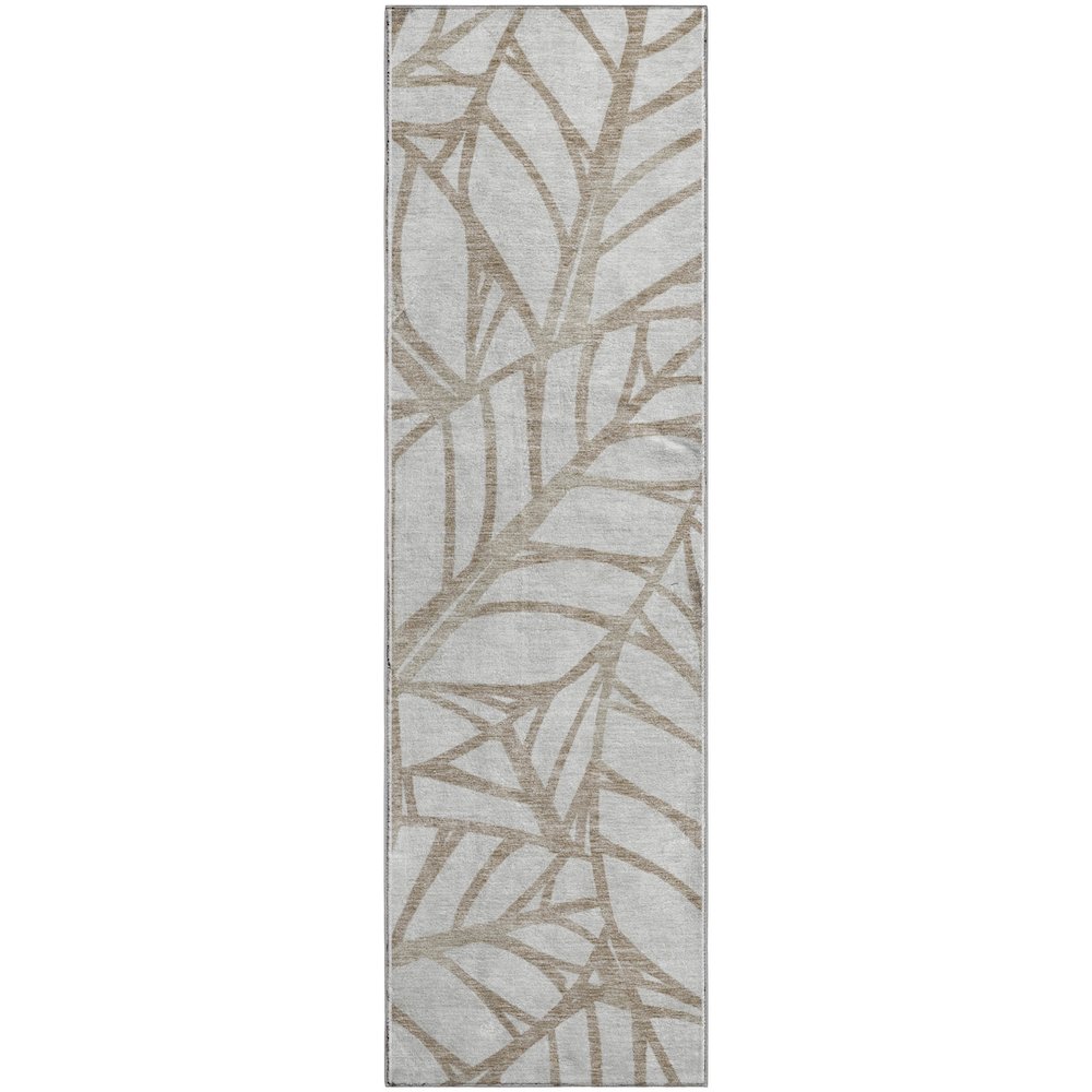 Premium Machine Washable Mayfield AMF741 Beige 2'3" x 7'6" Runner Rug. Picture 1