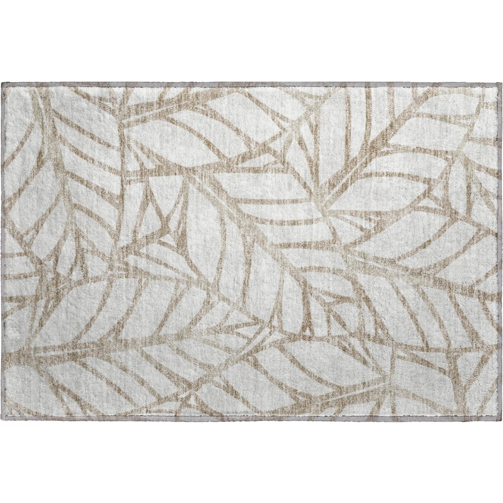 Premium Machine Washable Mayfield AMF741 Beige 1'8" x 2'6" Rug. Picture 1