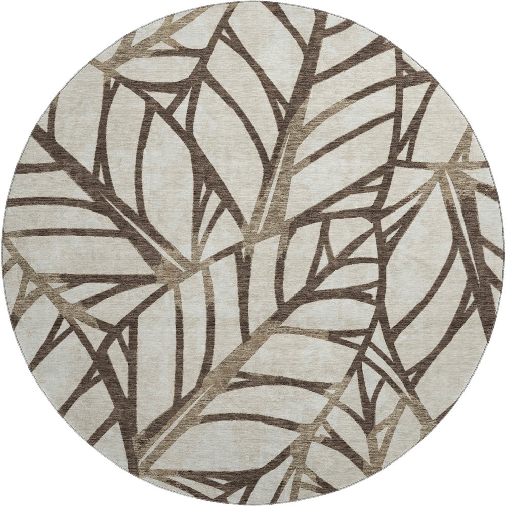 Premium Machine Washable Mayfield AMF741 Chocolate 8' x 8' Round Rug. Picture 1