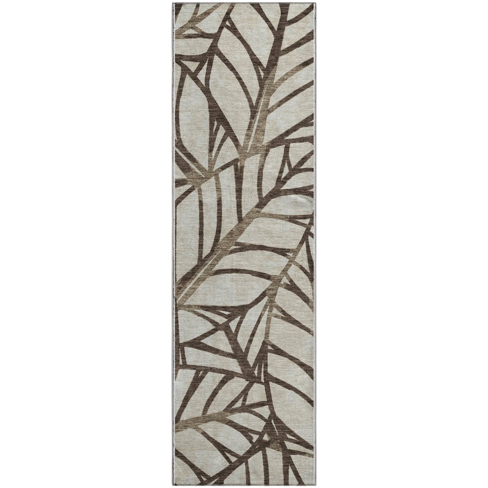 Premium Machine Washable Mayfield AMF741 Chocolate 2'3" x 7'6" Runner Rug. Picture 1