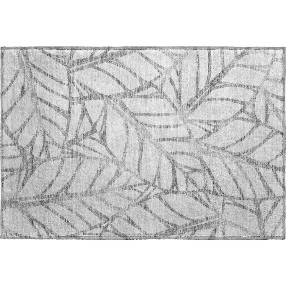 Premium Machine Washable Mayfield AMF741 Gray 1'8" x 2'6" Rug. Picture 1