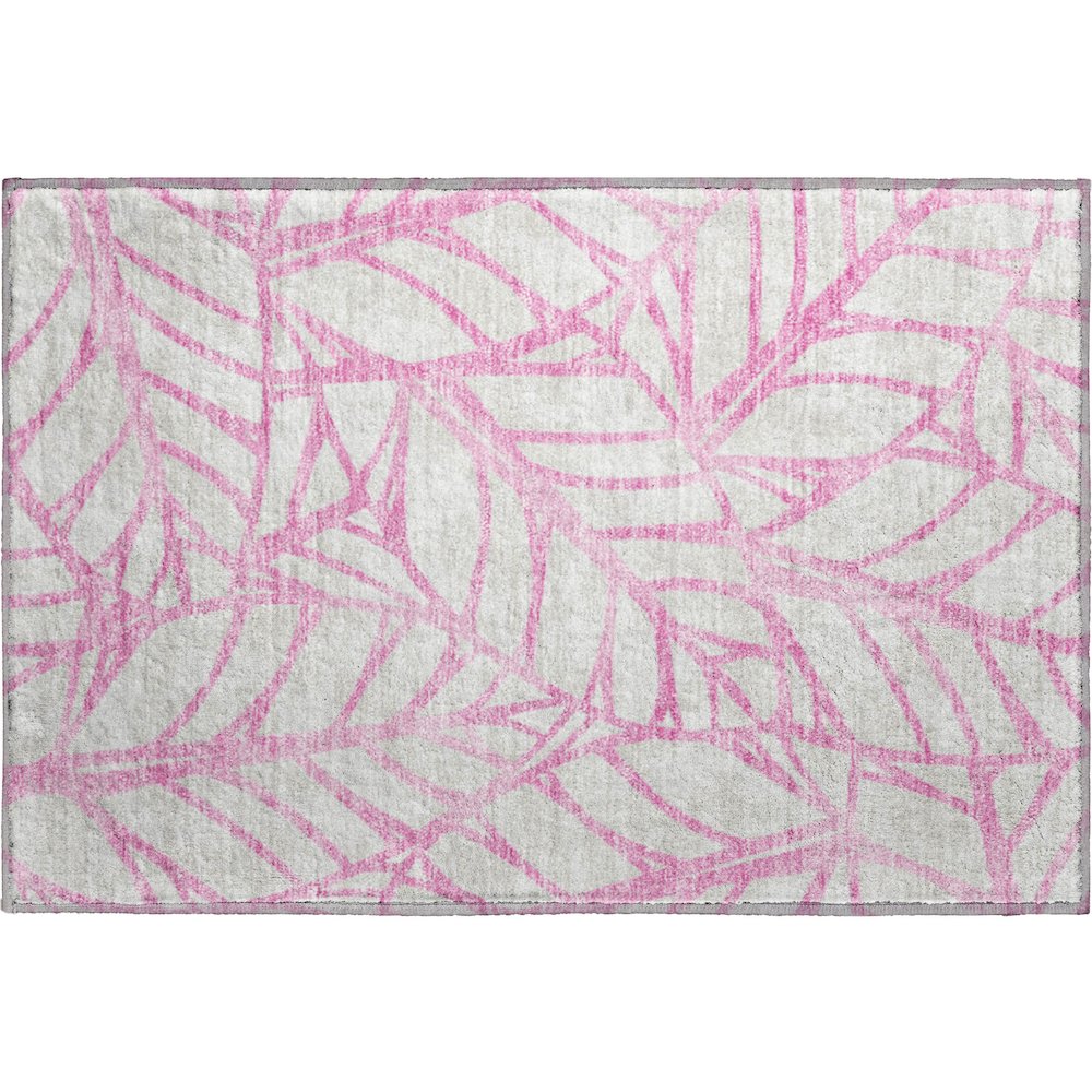 Premium Machine Washable Mayfield AMF741 Pink 1'8" x 2'6" Rug. Picture 1