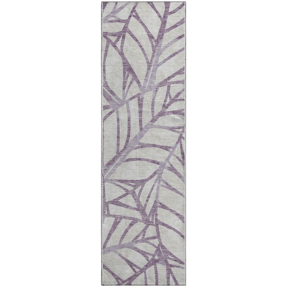 Premium Machine Washable Mayfield AMF741 Purple 2'3" x 7'6" Runner Rug. Picture 1